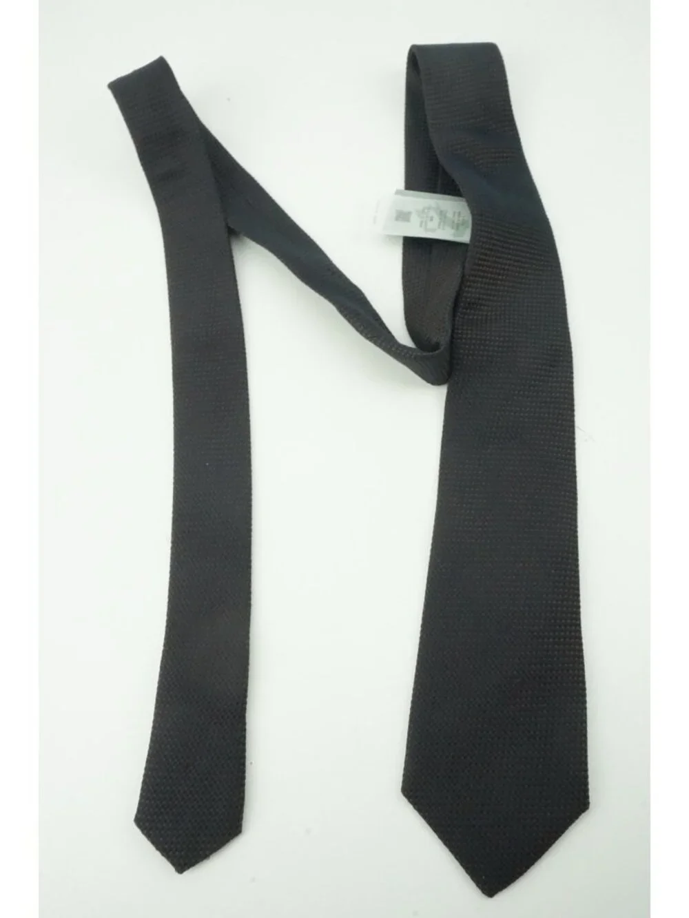 Canali Navy Blue Hickory Brown Woven Silk Blend Tie Brand New With Tags
